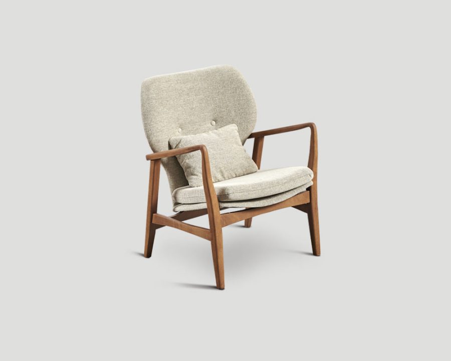 Fauteuil bois et tissu - Dialma Brown