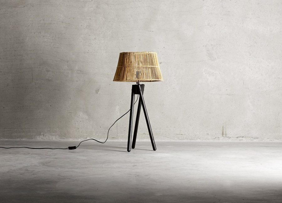 Bamlamp en rotin